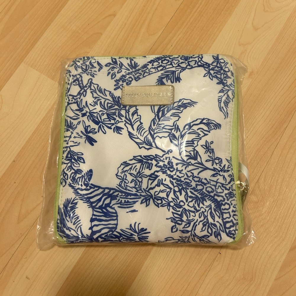 Blue and White Printed Pouch